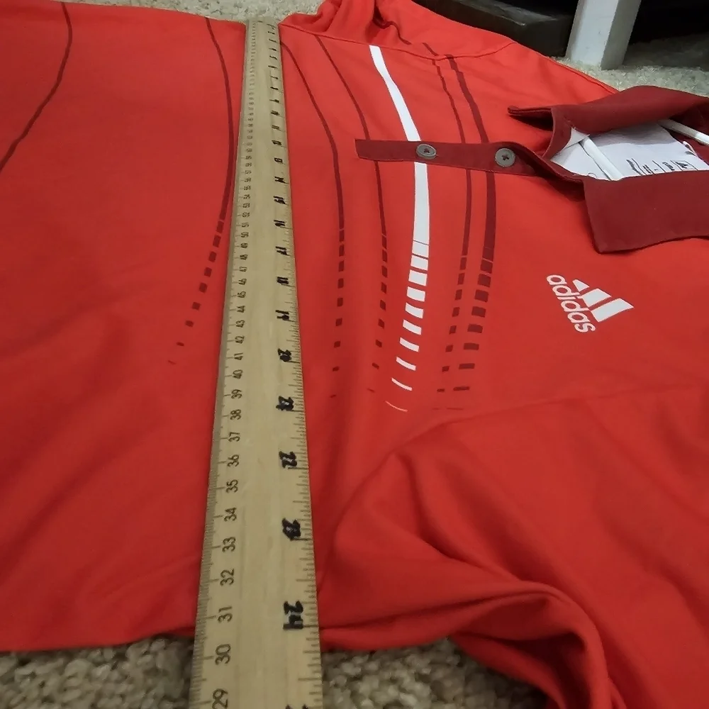 Adidas Golf Climalite Polo Shirt Orange Size Large
